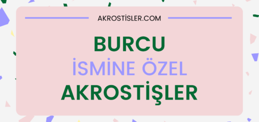 Burcu İsmine Özel Akrostiş