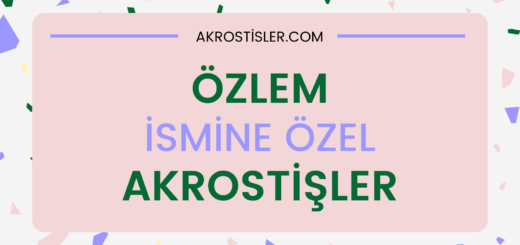 Özlem Akrostiş Şiir