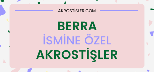Berra İsmine Özel Akrostiş