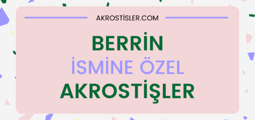Berrin İsmine Akrostiş