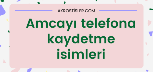 amcayı telefona kaydetme isimleri